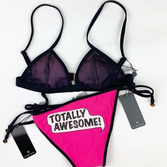 Wildfox Other - Wildfox Sporty neon mesh triangle bikini SET